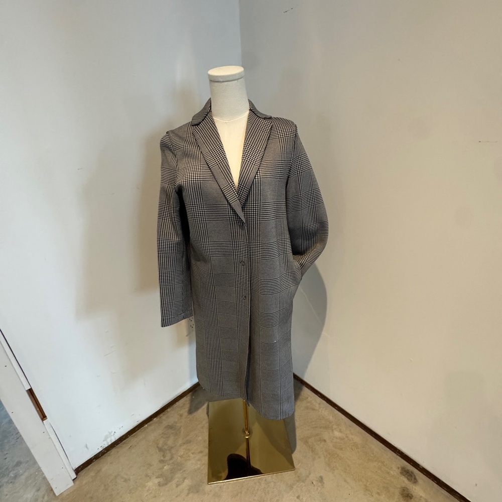 Women's Gray Plaid Coat